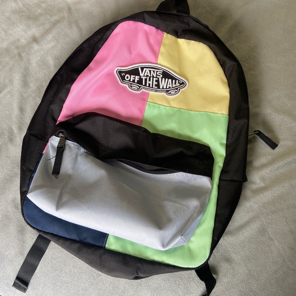 vans multi colored backpack